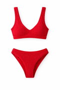 Coraline Crinkle Bikini Set - Red (pre-order)