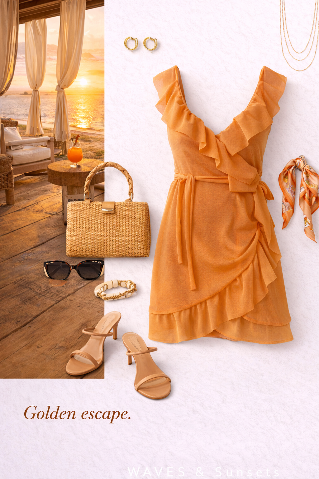 Sunset Bay Mini Wrap Dress