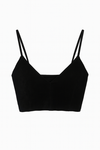 Black Velvet Crop Top