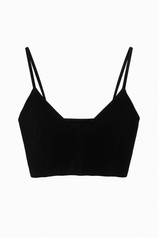 Black Velvet Crop Top