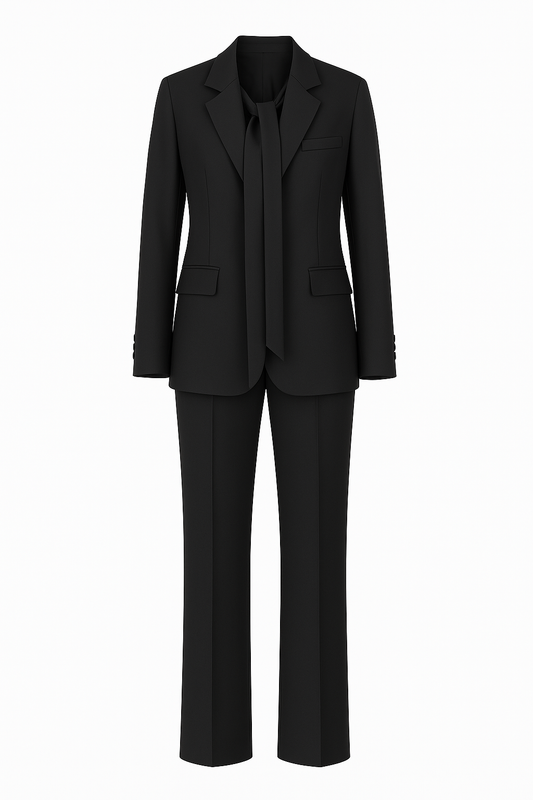 Black Tailored Set with Belt