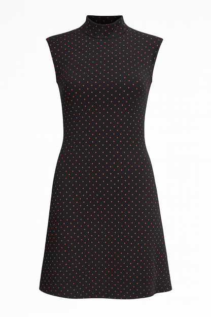 Black Sparkle Polka Mini Dress