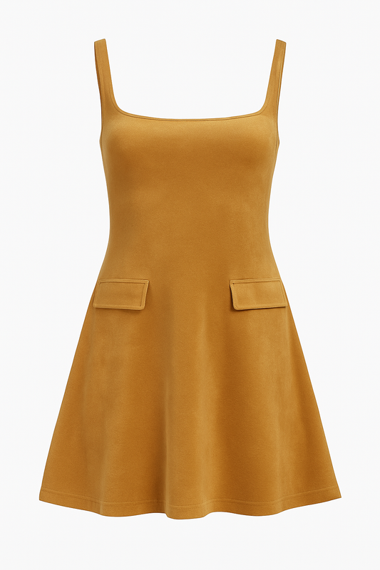 Suede Cordelia Mini Dress Camel