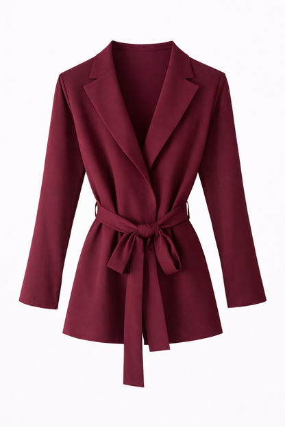 Burgundy Jogger Pants & Blazer Set - Premium Two-Piece Suit