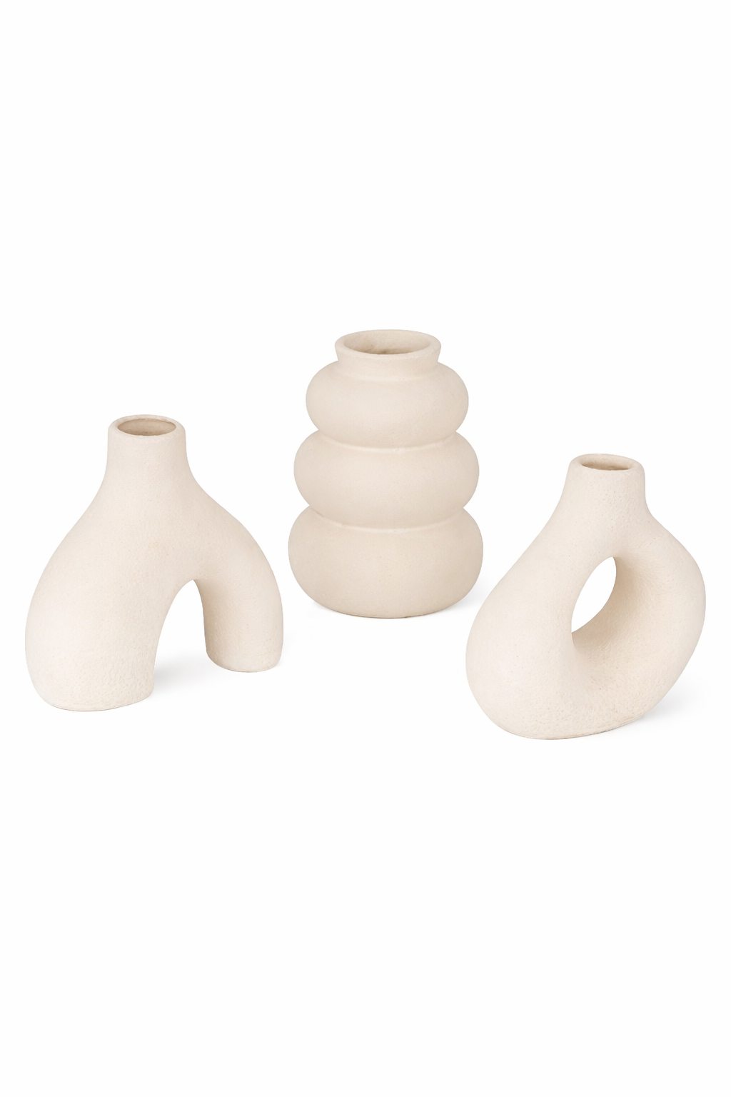 White Ceramic Mini Vase Set of 3 — 9×4cm