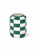 Checkered Ceramic Vase 11×14cm