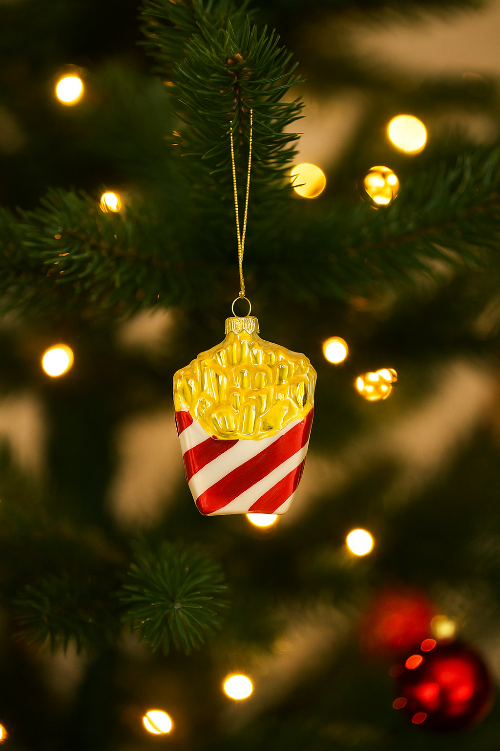 French Fries Glass Ornament 7×3.9×10.6cm