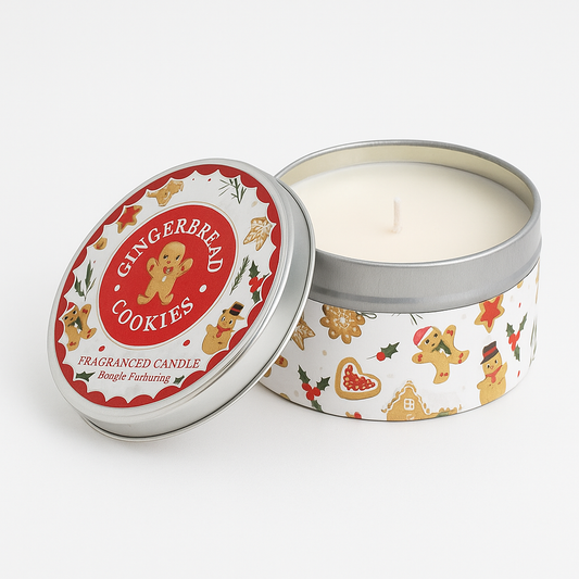 Gingerbread Cookies Scented Candle in Metal Tin 8x5cm – Christmas Candle