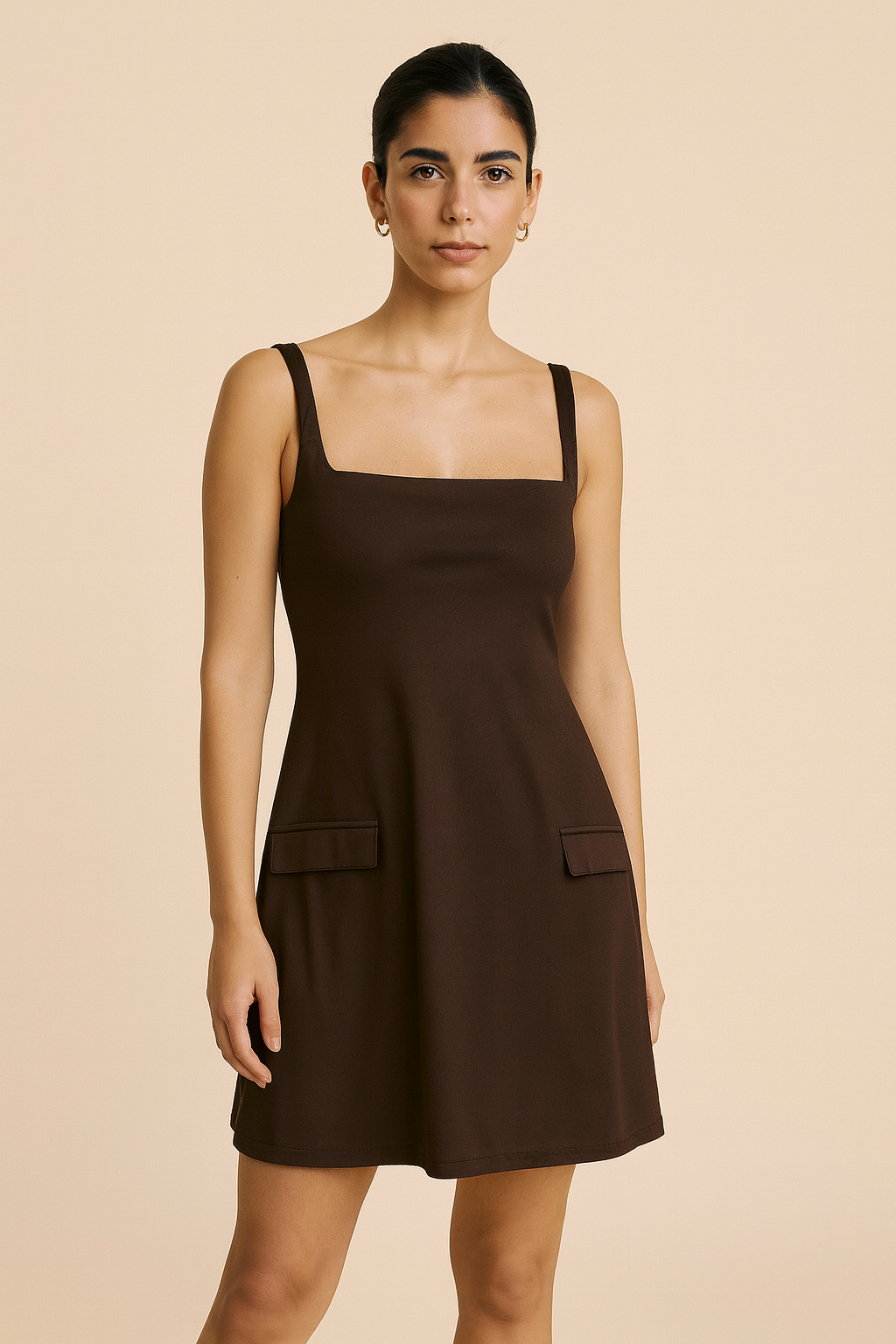 Suede Cordelia Mini Dress Chocolate