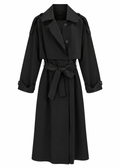 Black belted trench coat