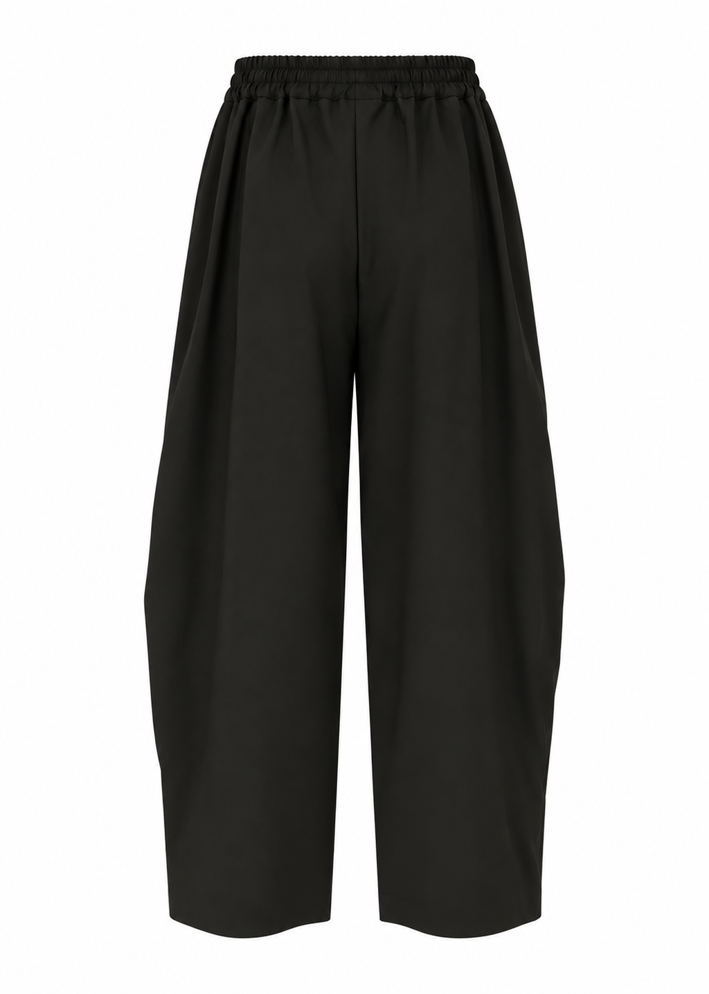 Black Wrap-Front Wide-Leg Trousers