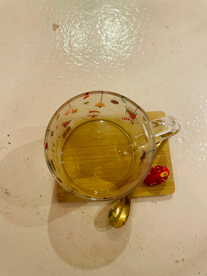 Γυάλινο σετ κούπας Merry Christmas