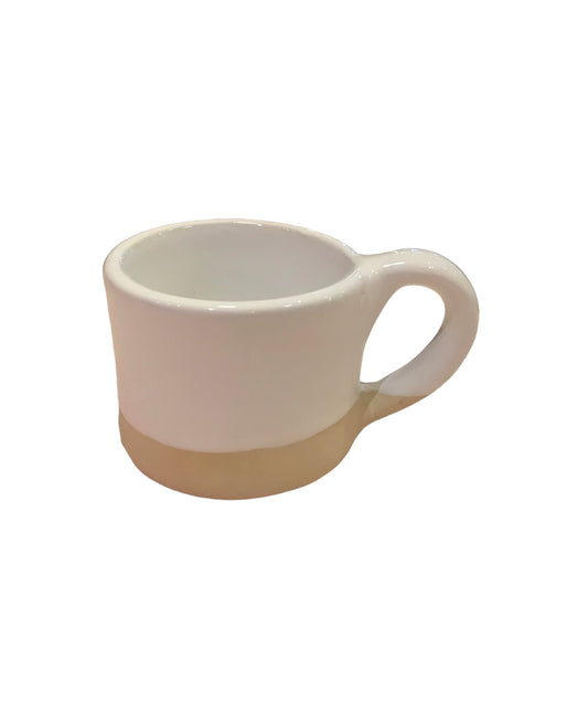 White and Beige Ceramic Mug