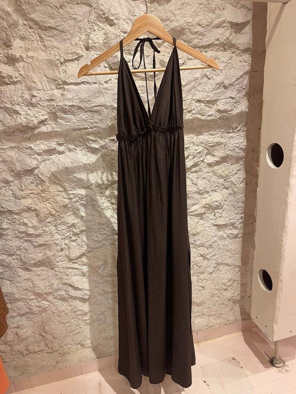 Chocolate Brown Halter Dress
