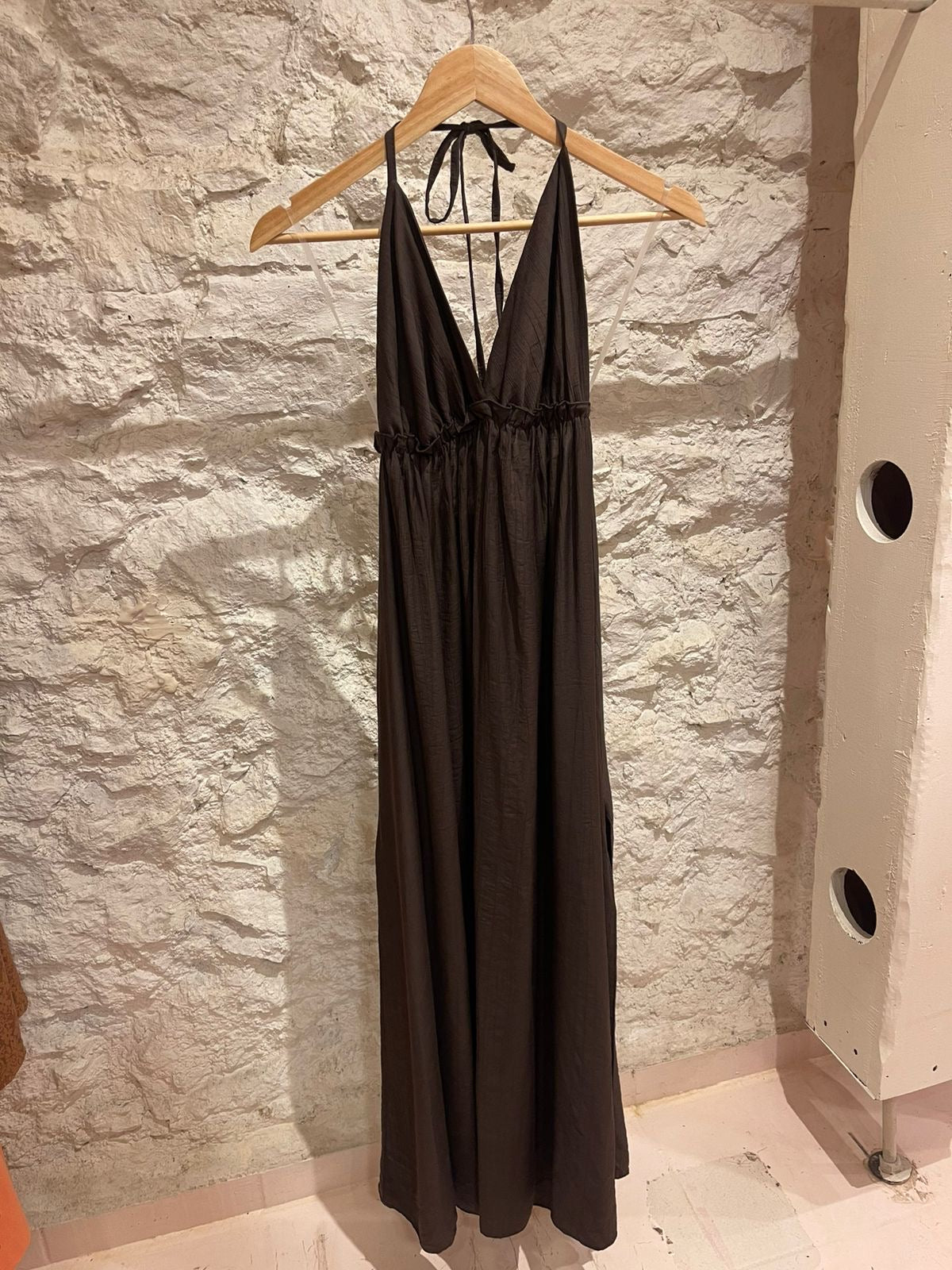 Chocolate Brown Halter Dress