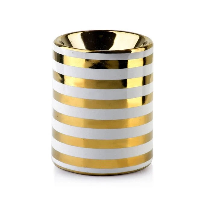 Gold And White Striped Wax Melter