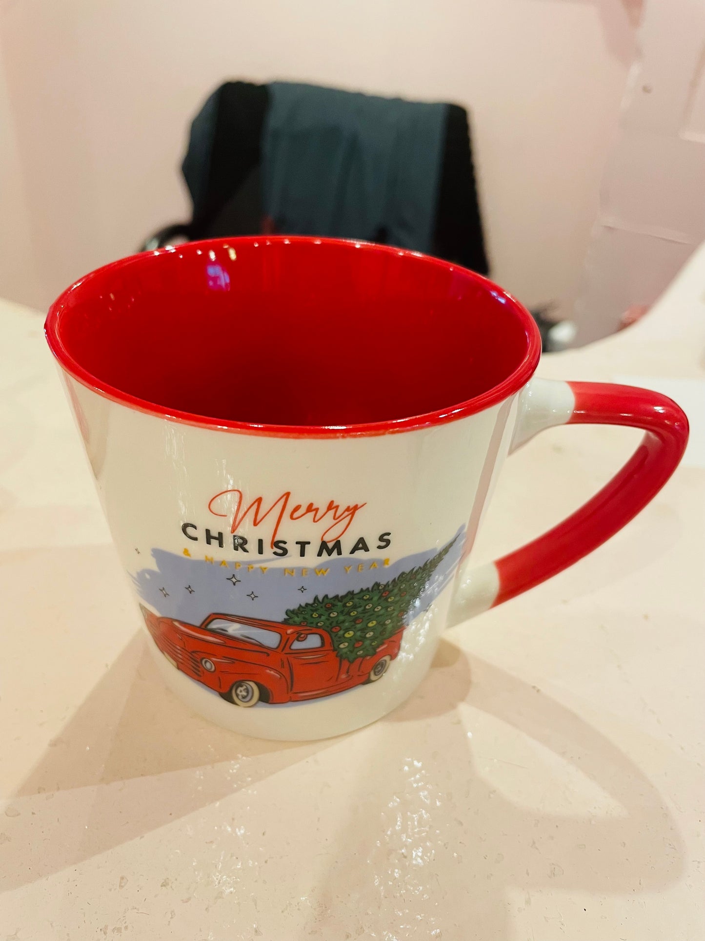 Christmas Car Mug Red
