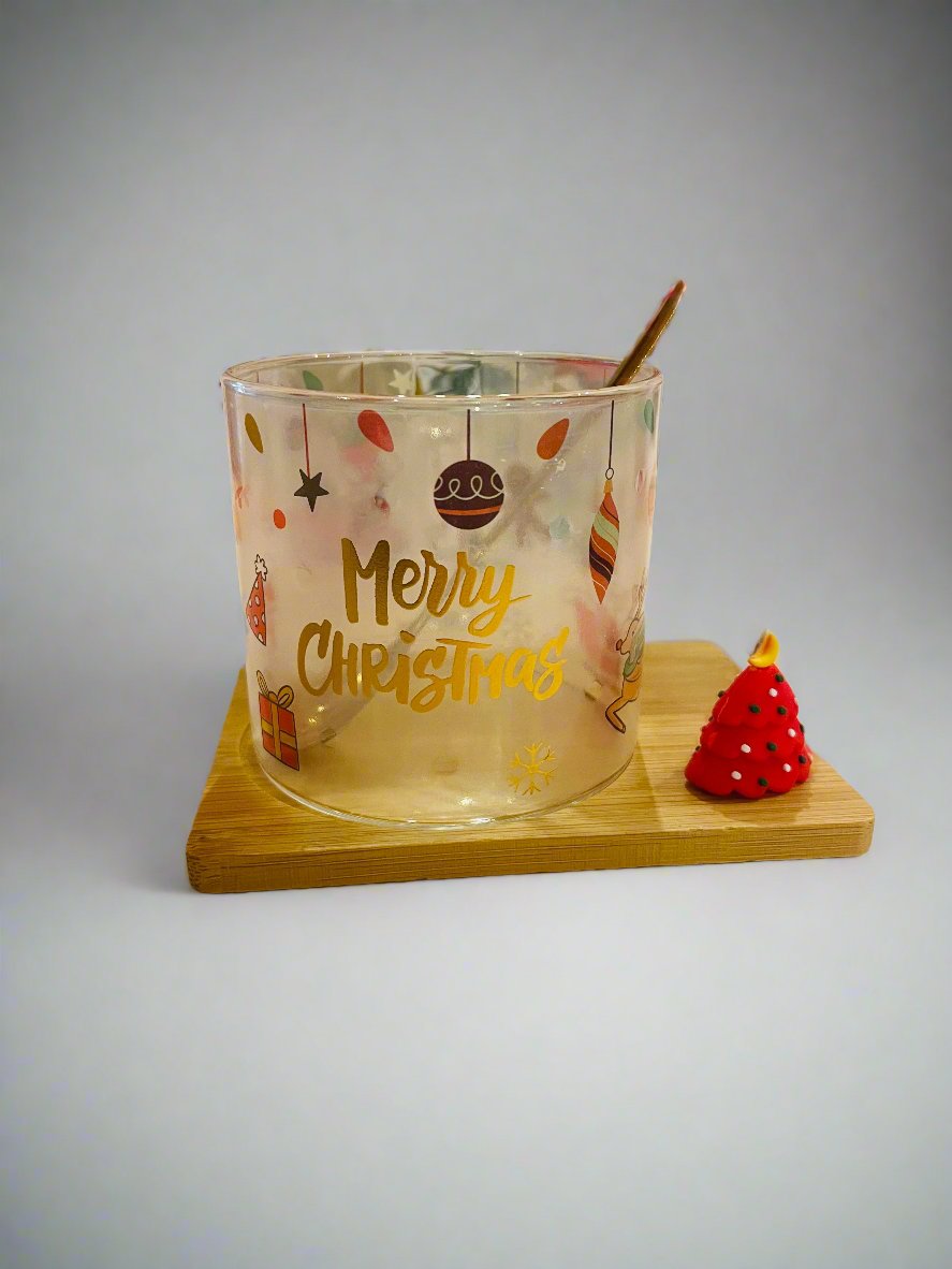 Γυάλινο σετ κούπας Merry Christmas