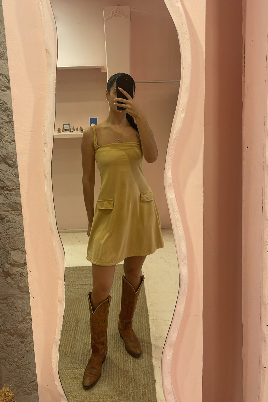 Suede Cordelia Mini Dress Beige