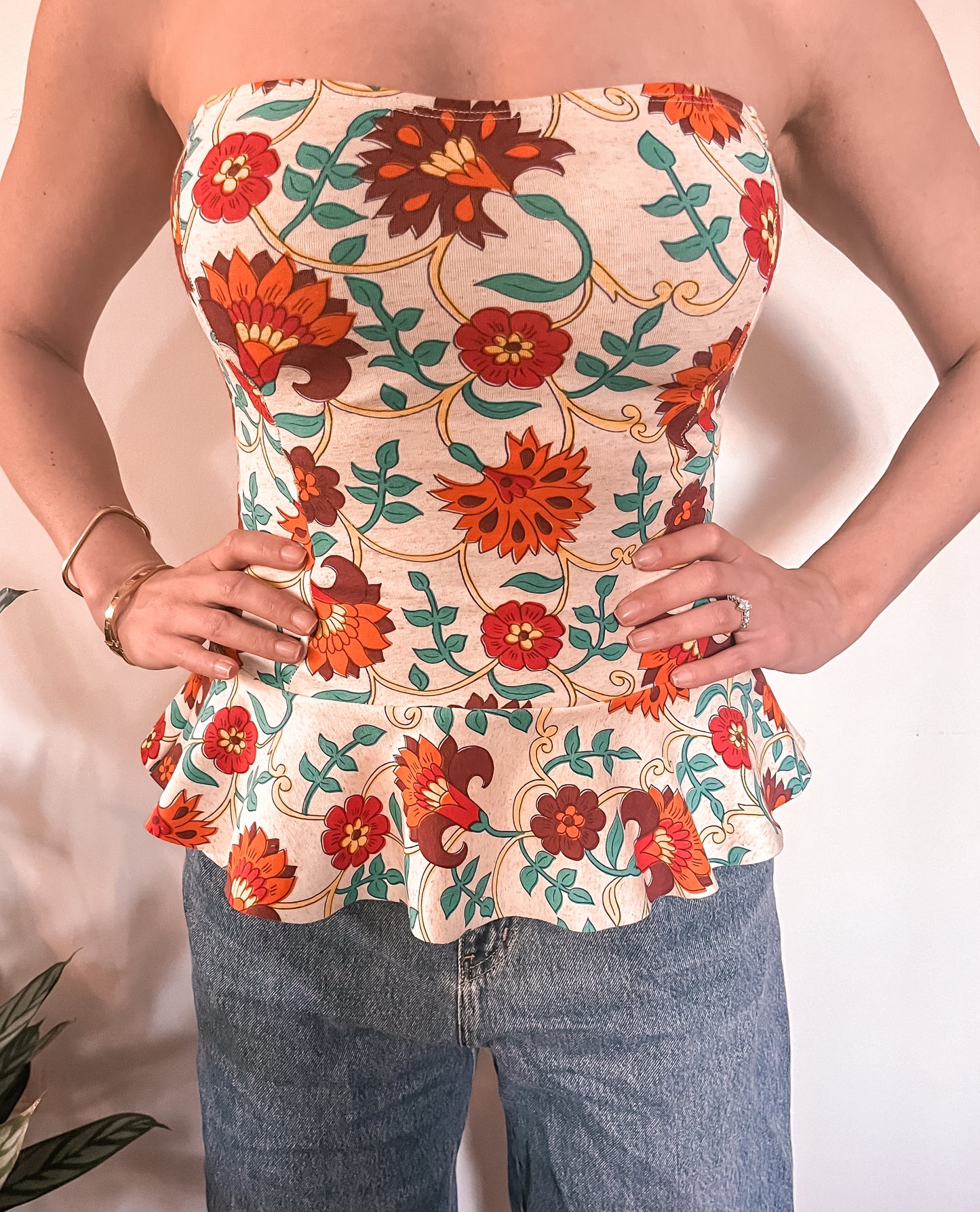 Blooming Strapless Top
