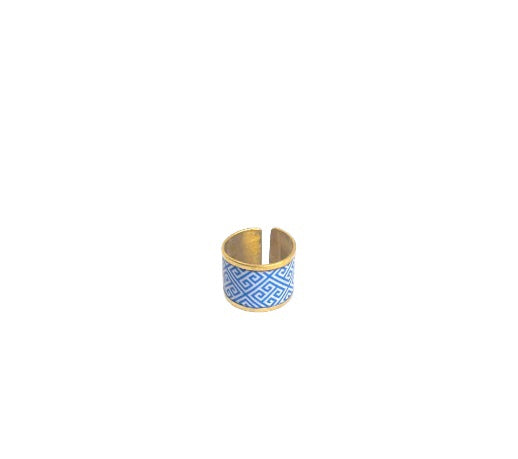 Blue Meandros Handmade Ring