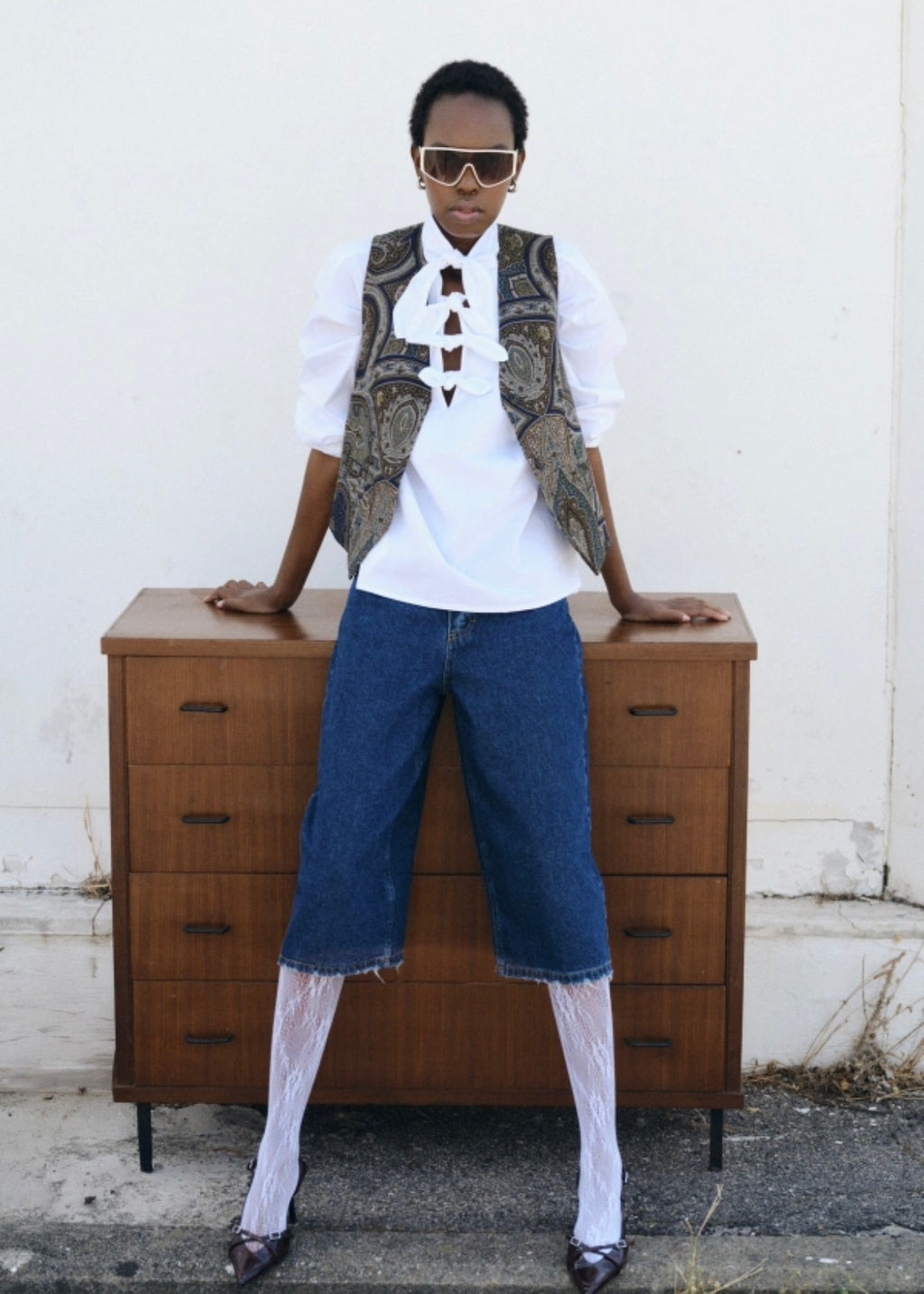 Μπλε τζιν βερμούδα