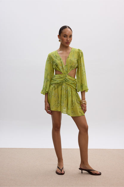 Sunny Lime Mini Cut-Out Φόρεμα