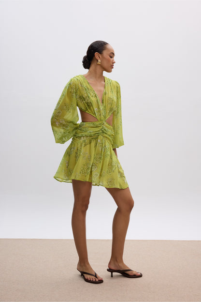 Sunny Lime Mini Cut-Out Φόρεμα
