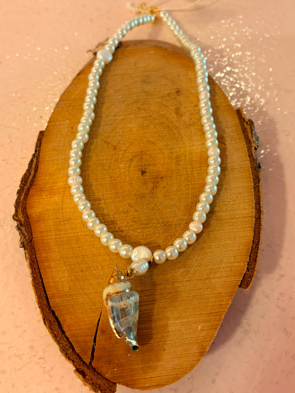 Handmade pearl necklace (022)