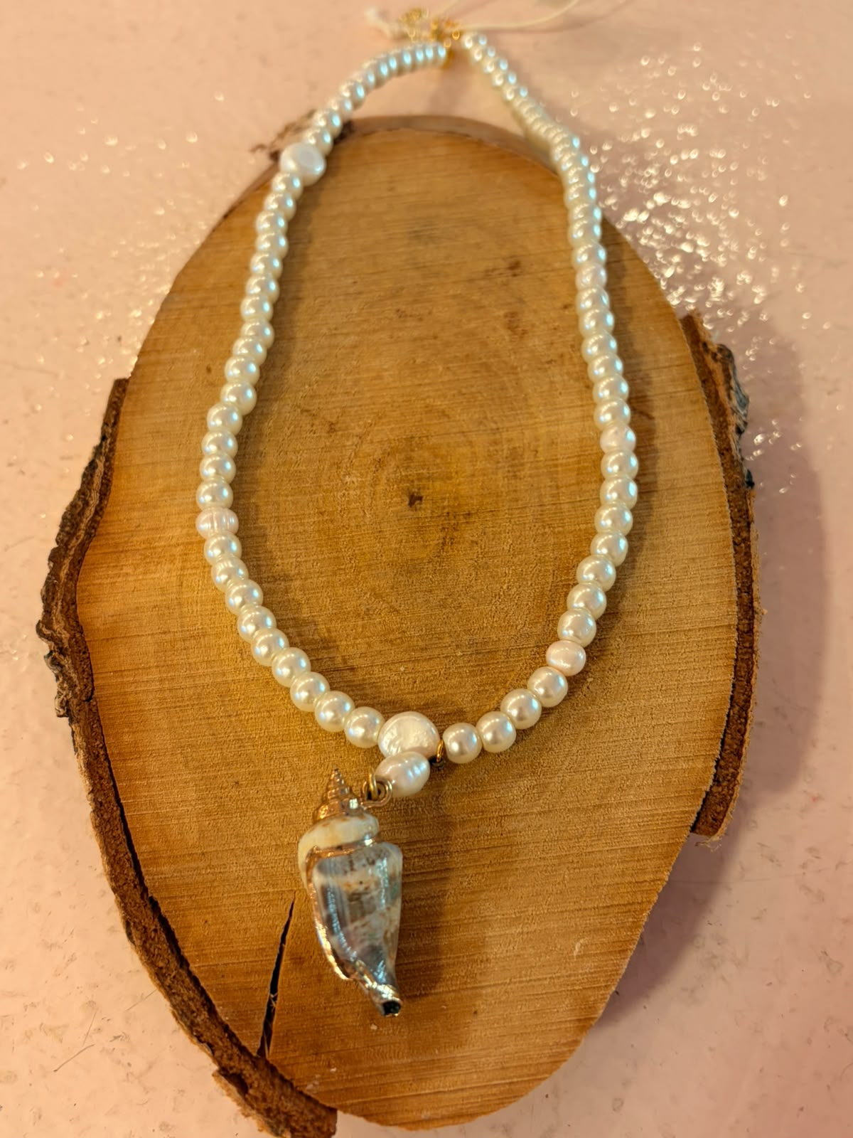 Handmade pearl necklace (022)