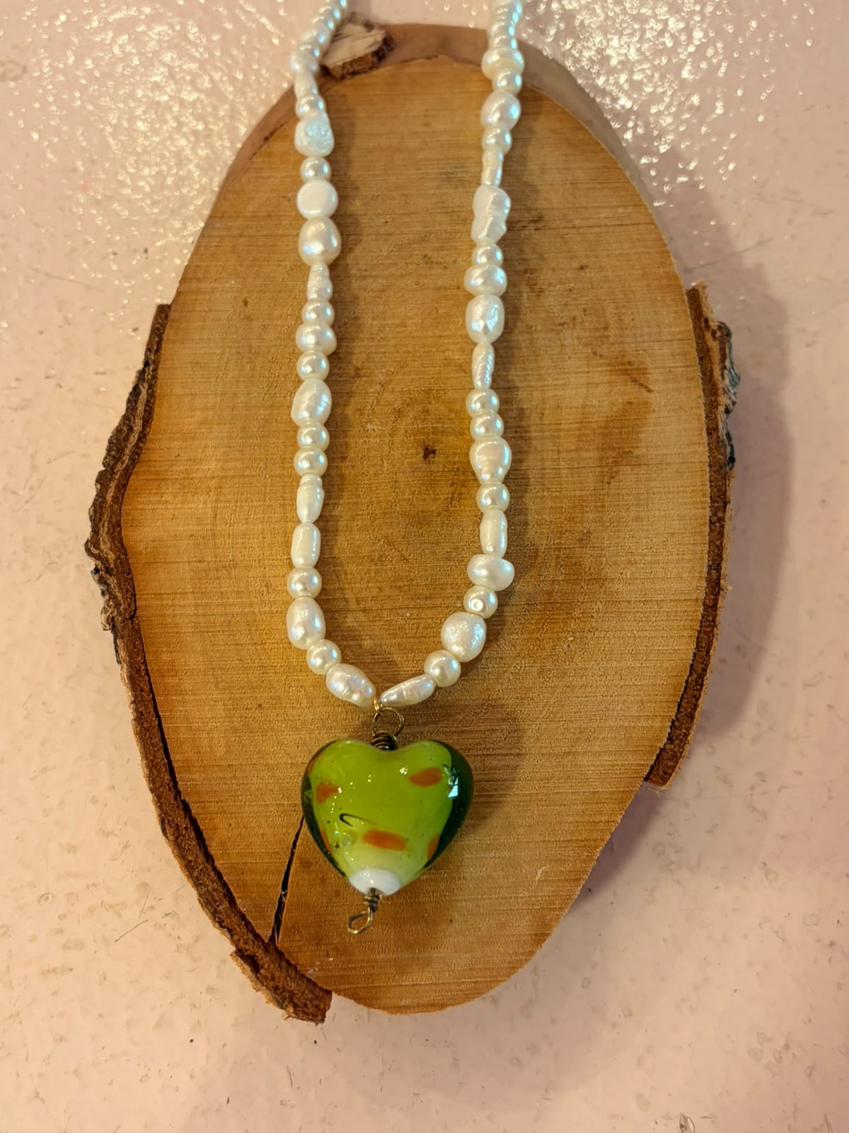 Handmade pearl necklace (019)
