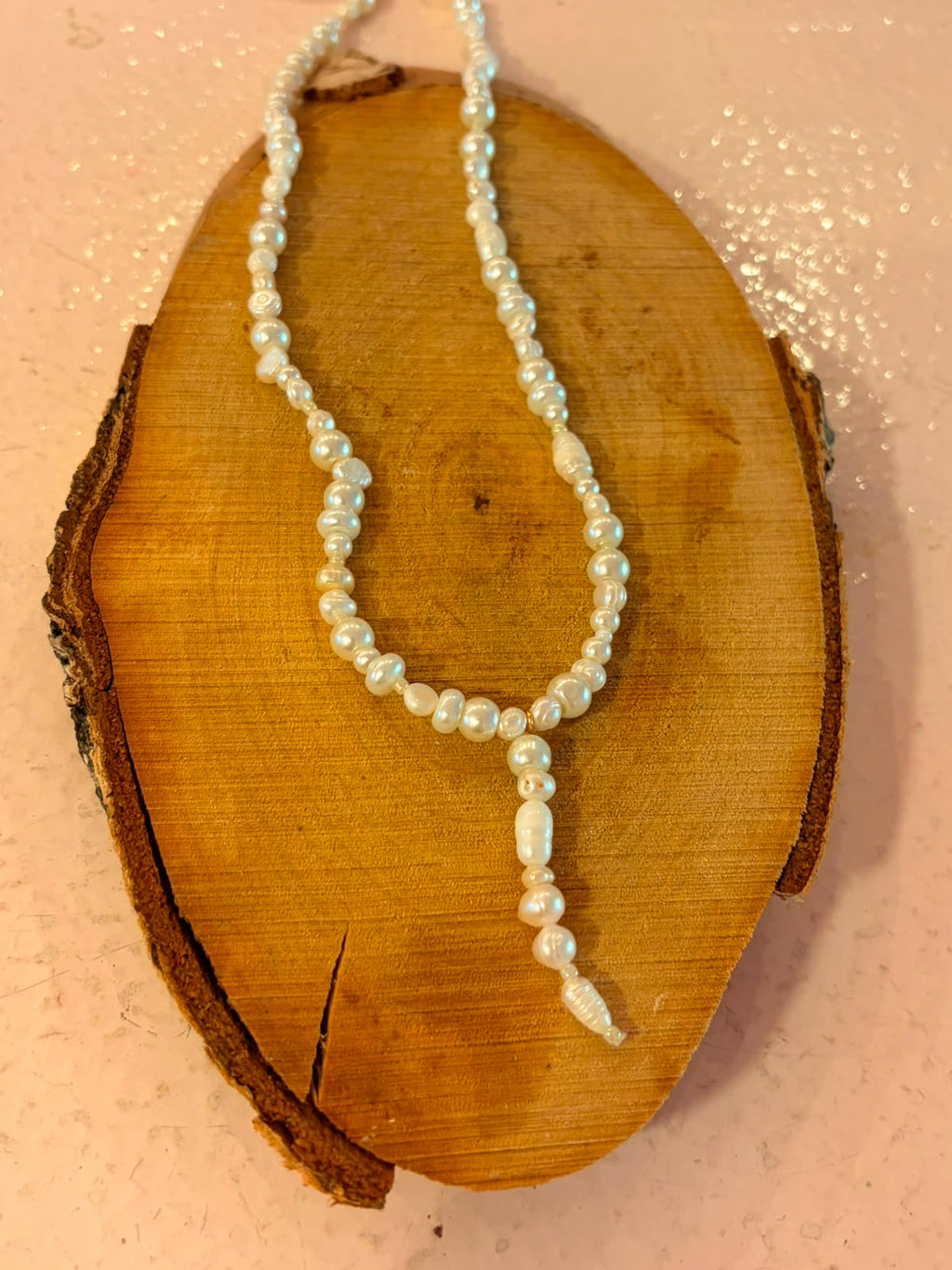Handmade pearl necklace (023)