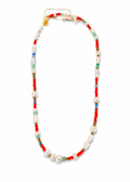 Handmade Freshwater Pearl & Seed Bead Necklace 016 | Boho Summer Jewelry