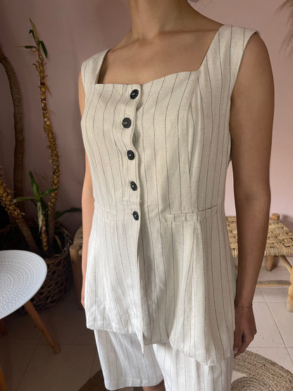 Off-white Pinstripe Vest