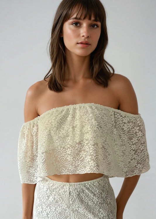 Azul Off-White Lace Top