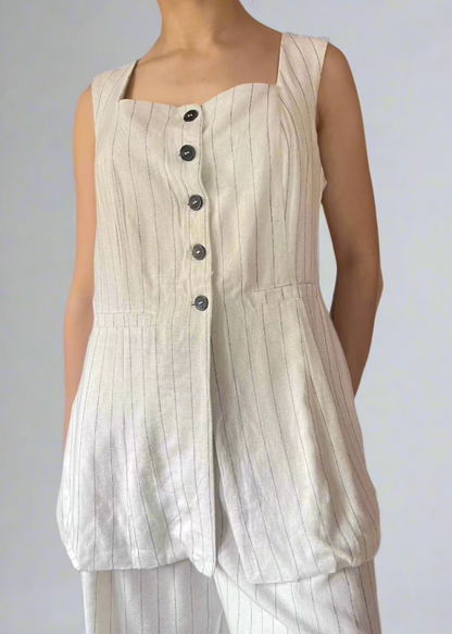 Off-white Pinstripe Vest