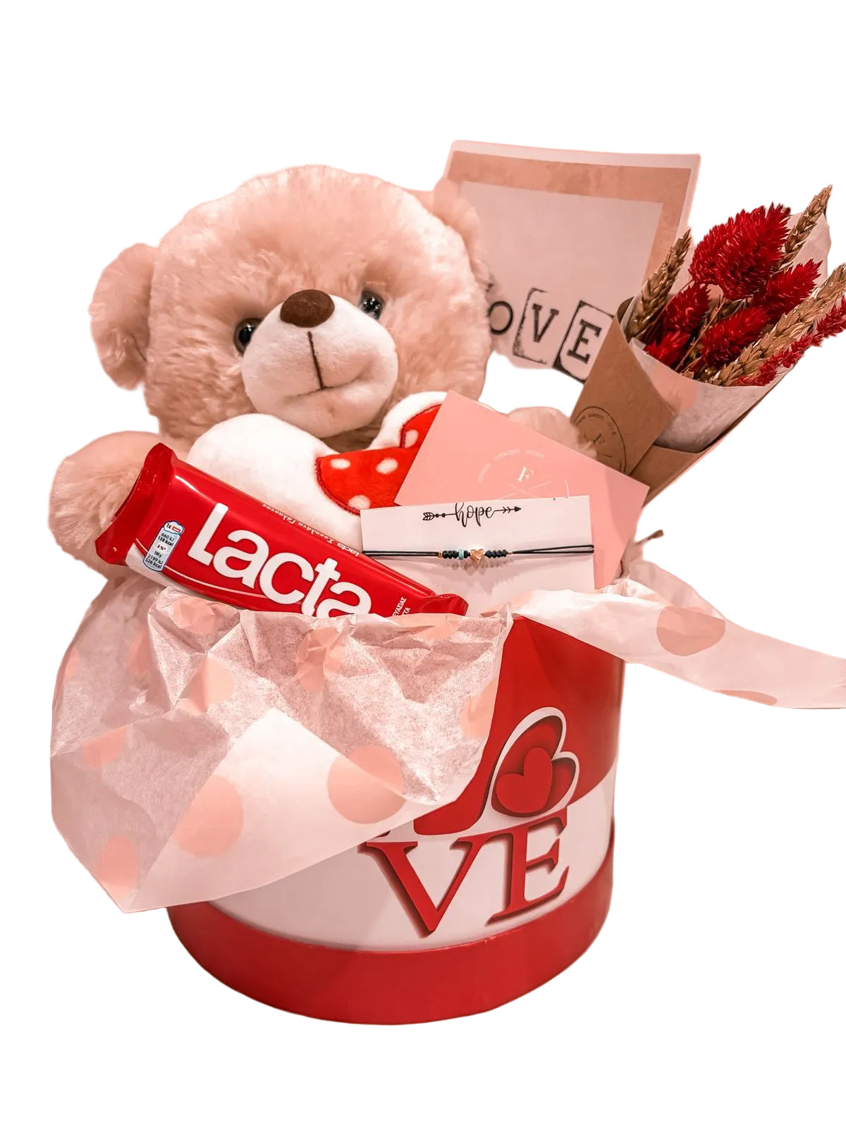 Valentine's Gift Box with Teddy Bear & Bracelet