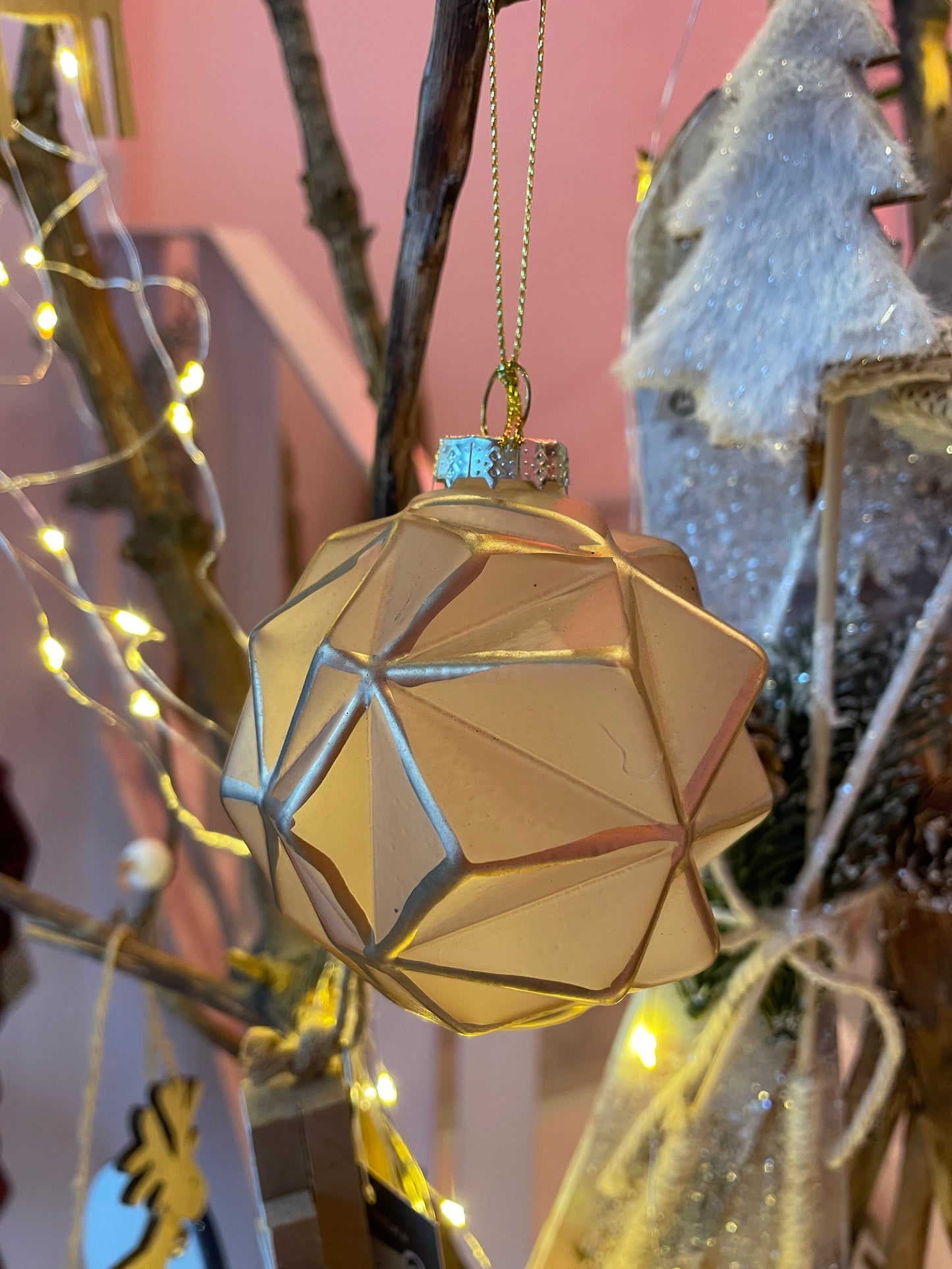Asymmetric Gold Christmas Bauble