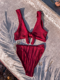 Coraline Crinkle Bikini Set - Bordeaux