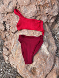 Coraline One-Shoulder Crinkle Swimsuit (pre-order)