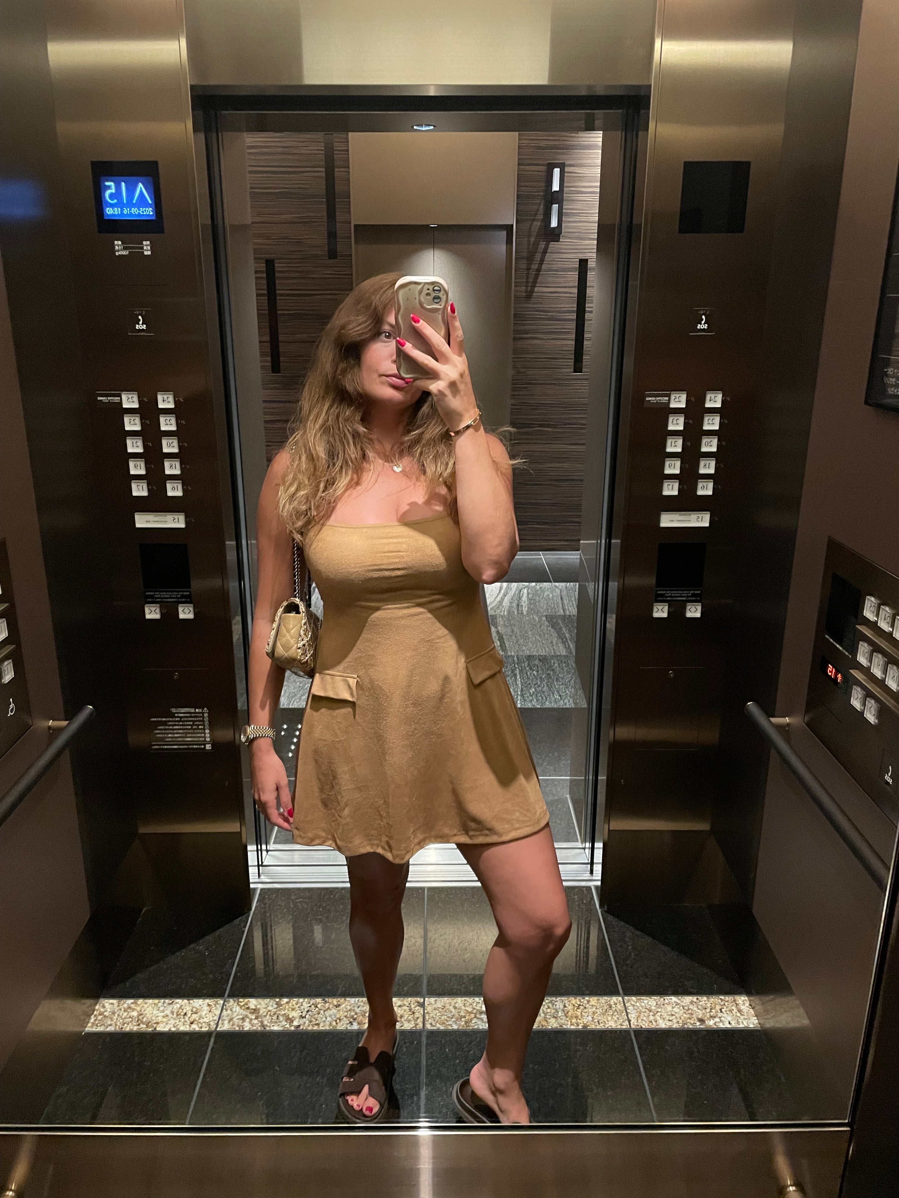 Suede Cordelia Mini Dress Camel