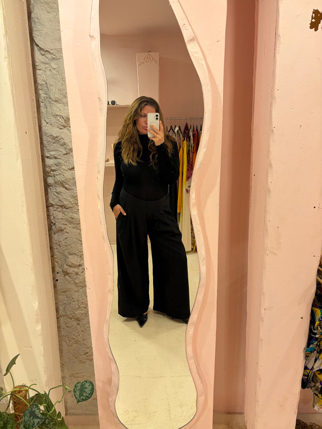 Afterglow Black Shimmer High-Neck Bodysuit