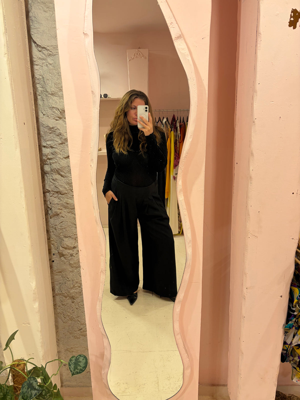 Afterglow Black Shimmer High-Neck Bodysuit