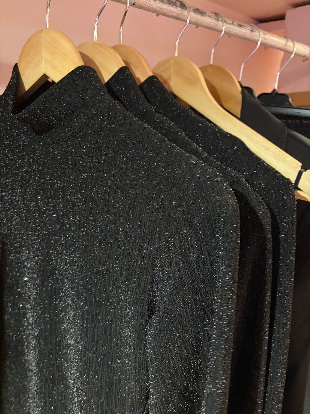 Afterglow Black Shimmer High-Neck Bodysuit