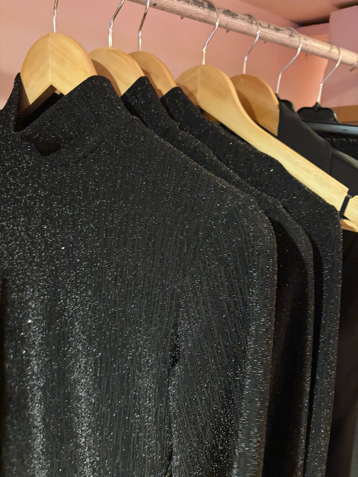 Afterglow Black Shimmer High-Neck Bodysuit