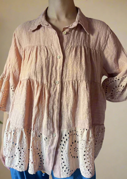 Linen-Cotton Oversized Shirt