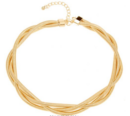 Gold Metal Spiral Necklace – 40cm