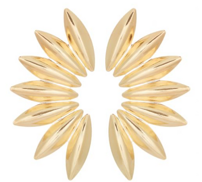 Radiant Gold Metal Earrings – 6cm