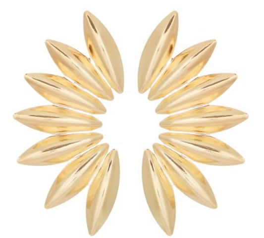 Radiant Gold Metal Earrings – 6cm