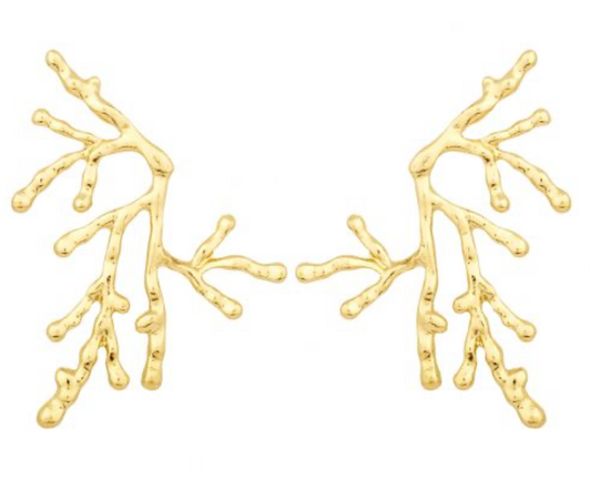 Coral-Inspired Gold Metal Earrings – 5.5 cm